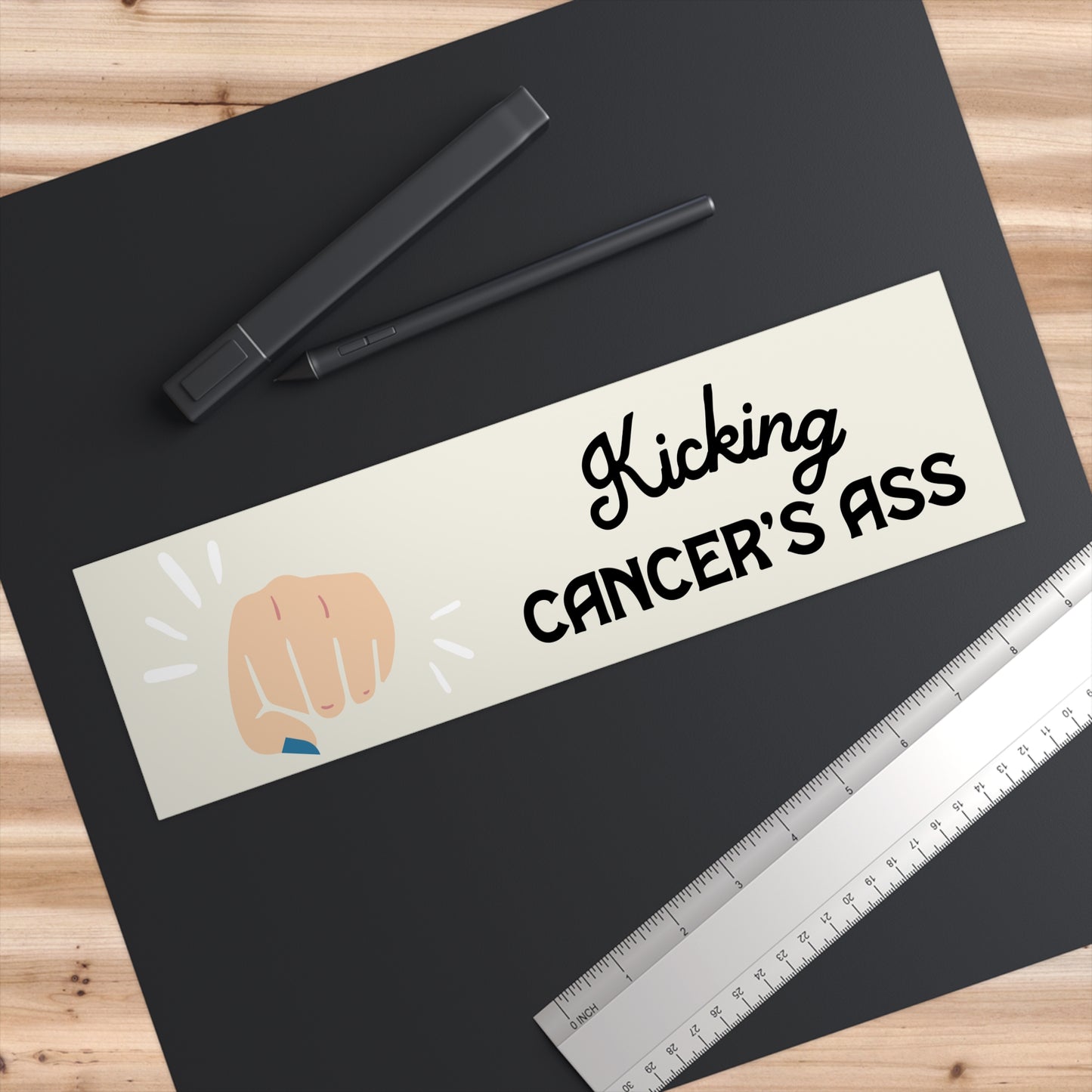Kicking Cancer's Ass Bumper Sticker