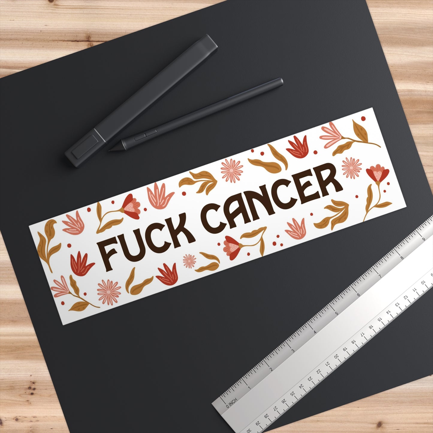 F*** Cancer Floral Bumper Sticker