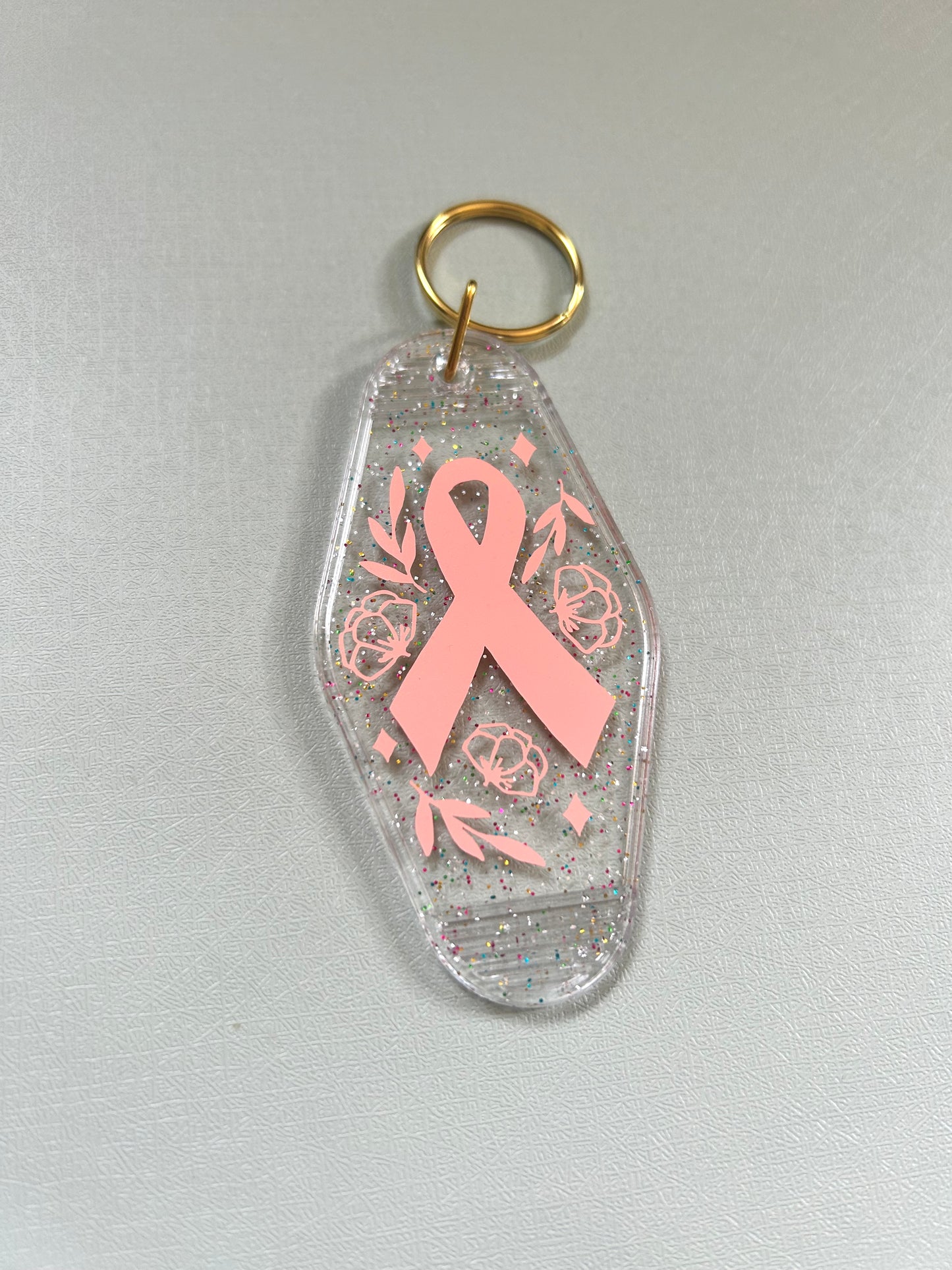 Cancer Awareness Motel Keychain