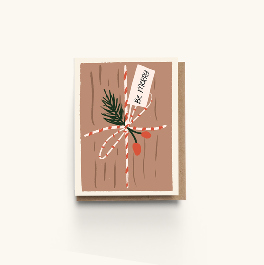 Brown Paper Packages Christmas Card