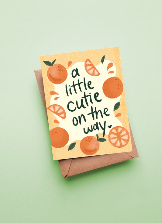 Little Cutie on the Way New Baby Card