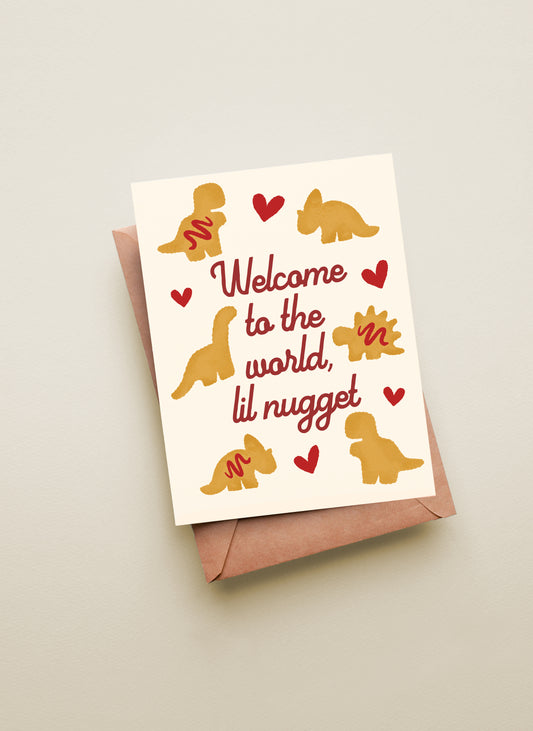 Lil' Nugget Dino Nugget New Baby Card