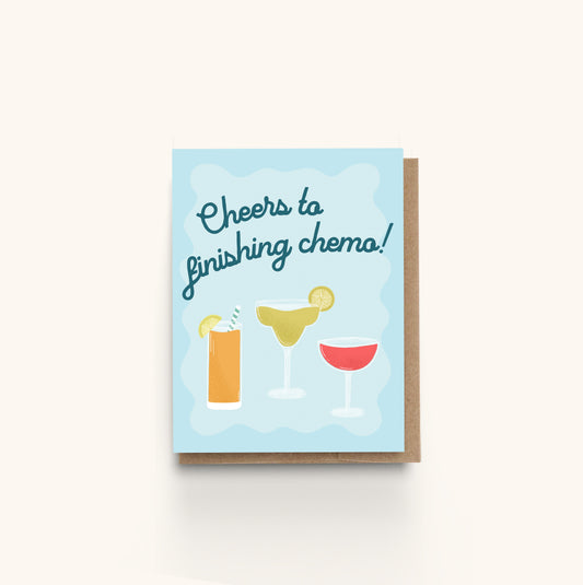 Cheers to Finishing Chemo Cancer Greeting Card