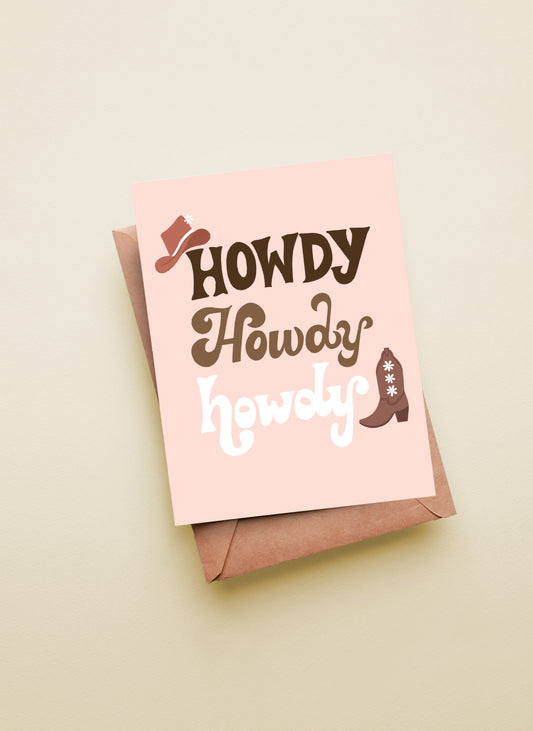 Howdy Western Hand-Lettered Everyday Greeting Card