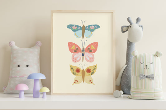 Folk Art Butterfly Art Print