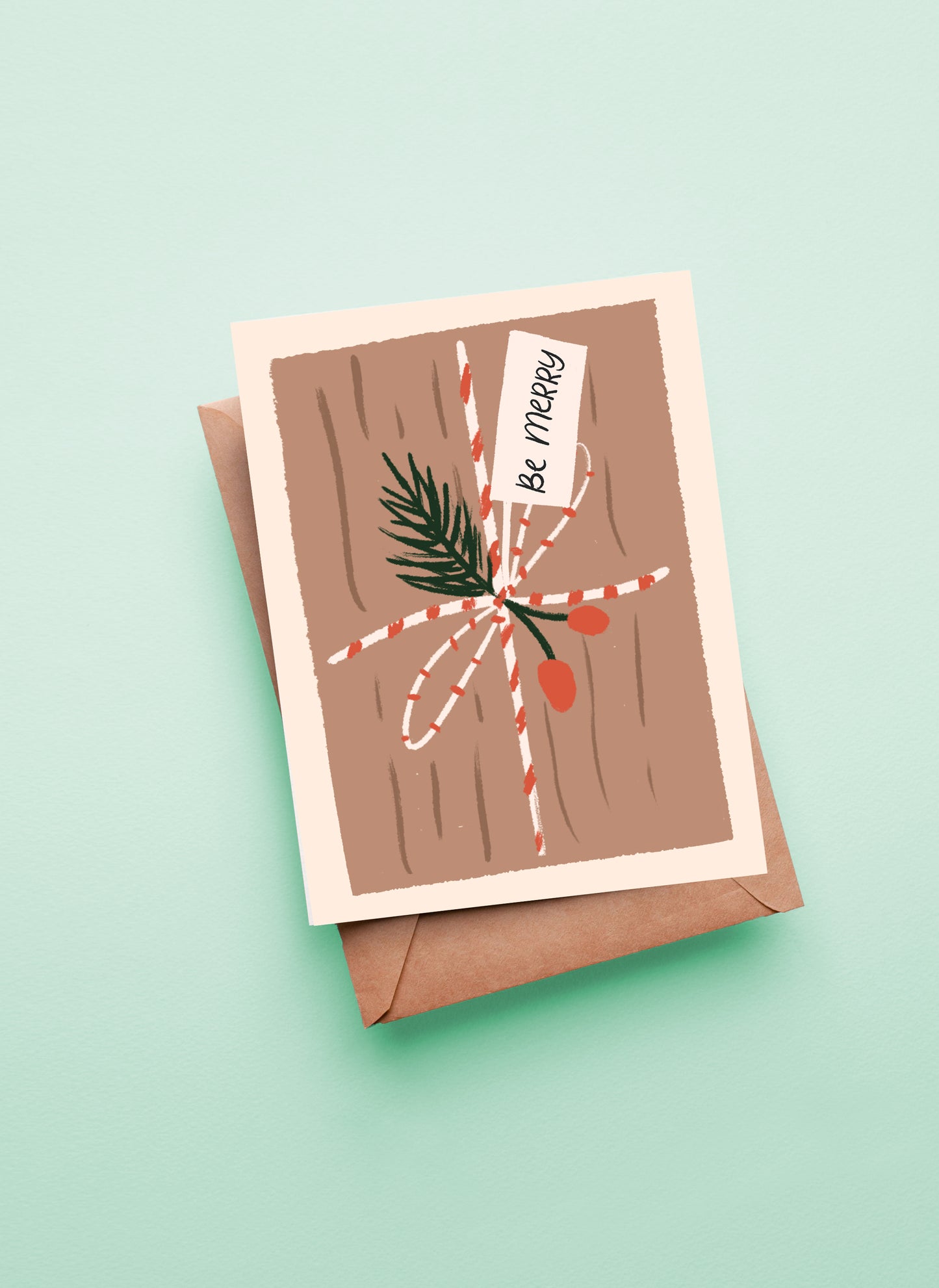 Brown Paper Packages Christmas Card