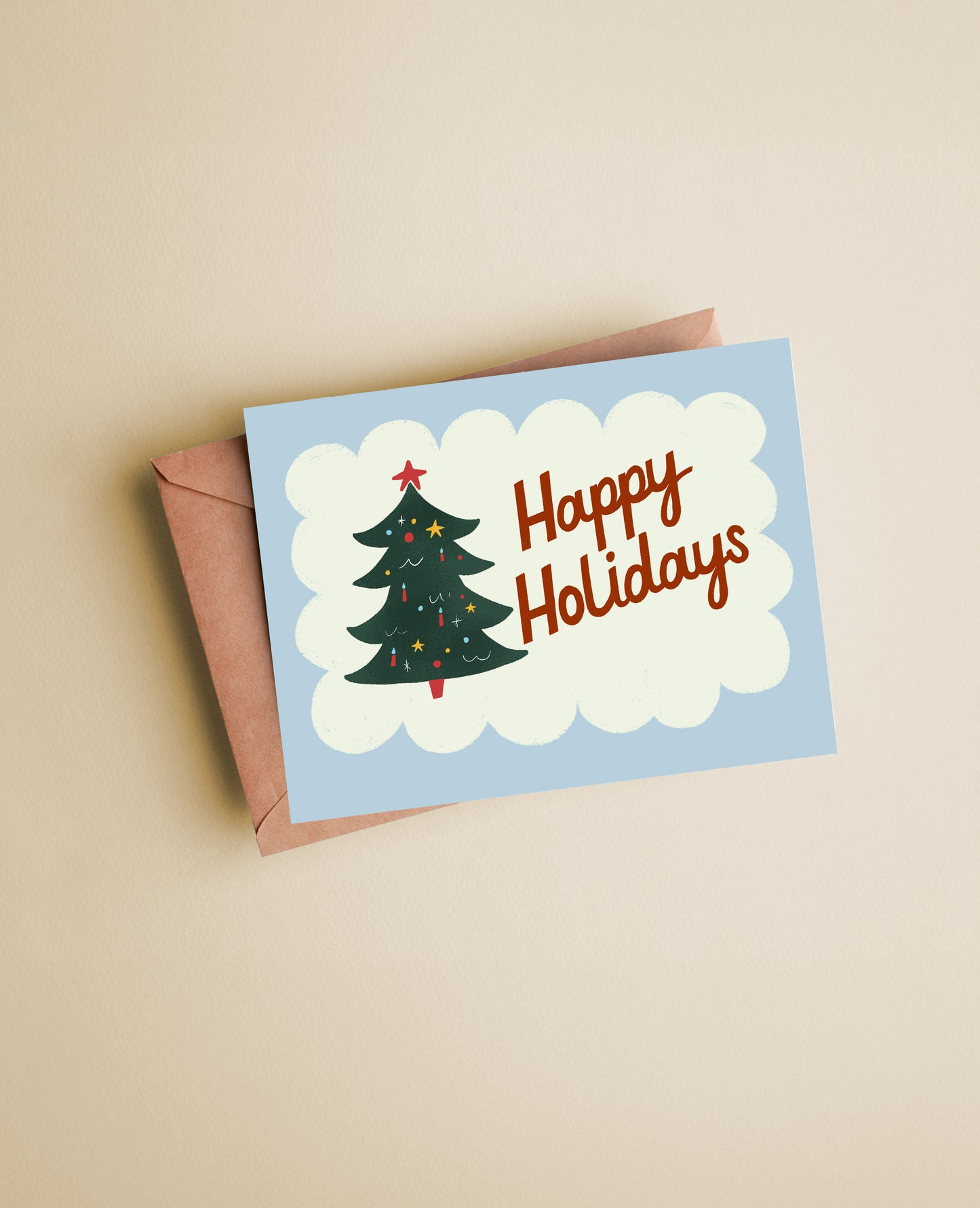 Retro Happy Holidays Hand-Lettered Greeting Card