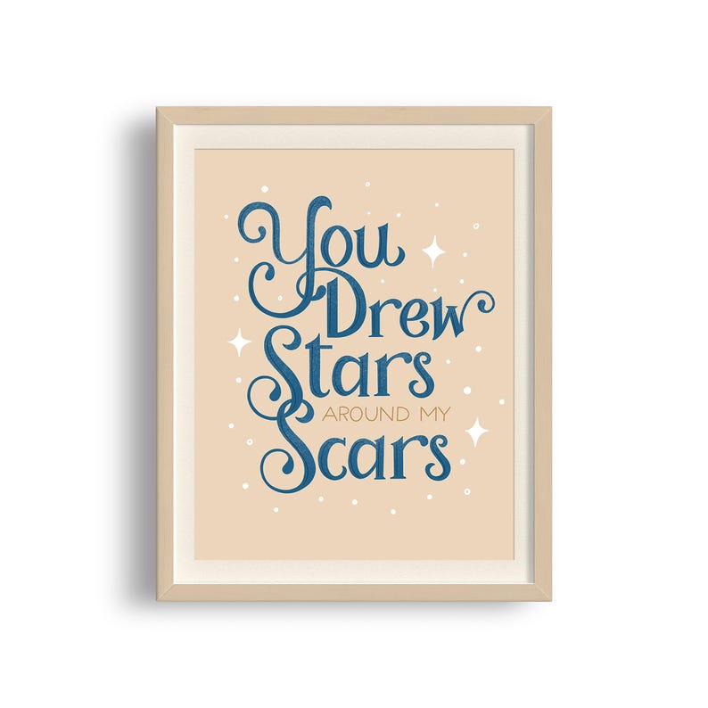 Stars Around my Scars Taylor Lyric Typography Art Print