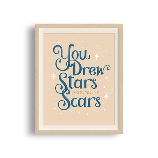 Stars Around my Scars Taylor Lyric Typography Art Print