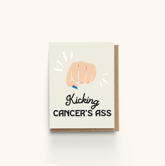 Kicking Cancer's Ass Get Well Encouragement Greeting Card