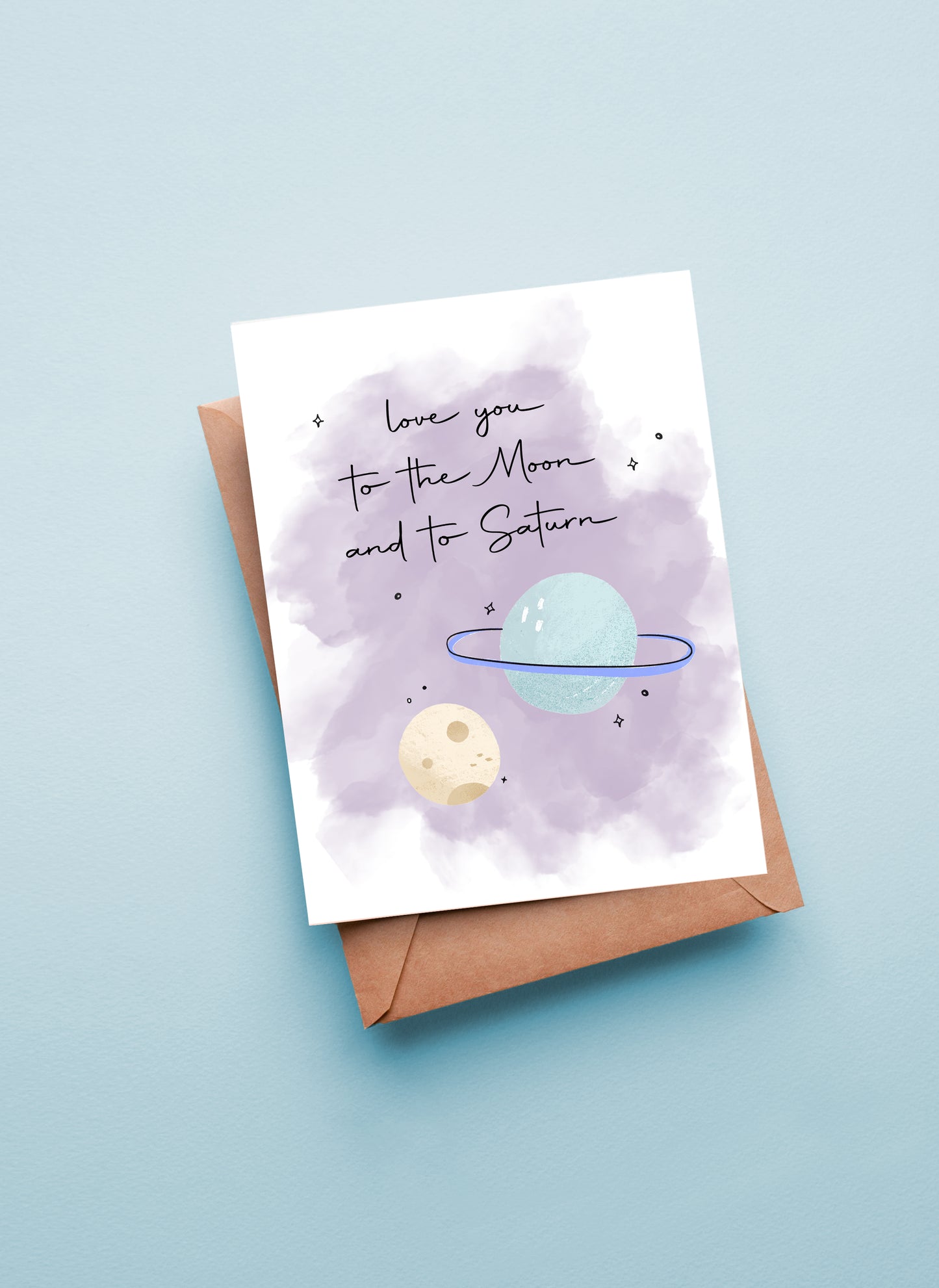 Love you to the Moon and to Saturn Taylor Lyric Greeting Card