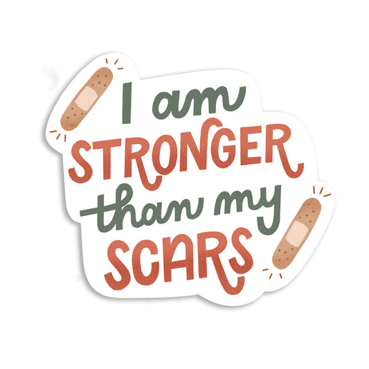 Stronger than my Scars Hand-Lettered Sticker