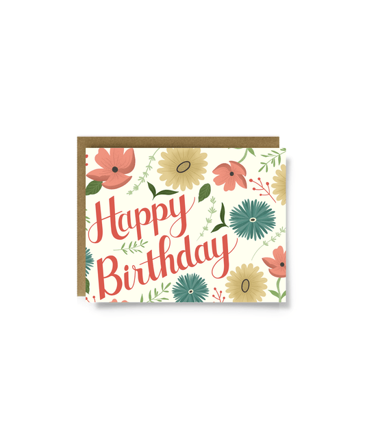Illustrated Floral Birthday Card - StephKayDesigns