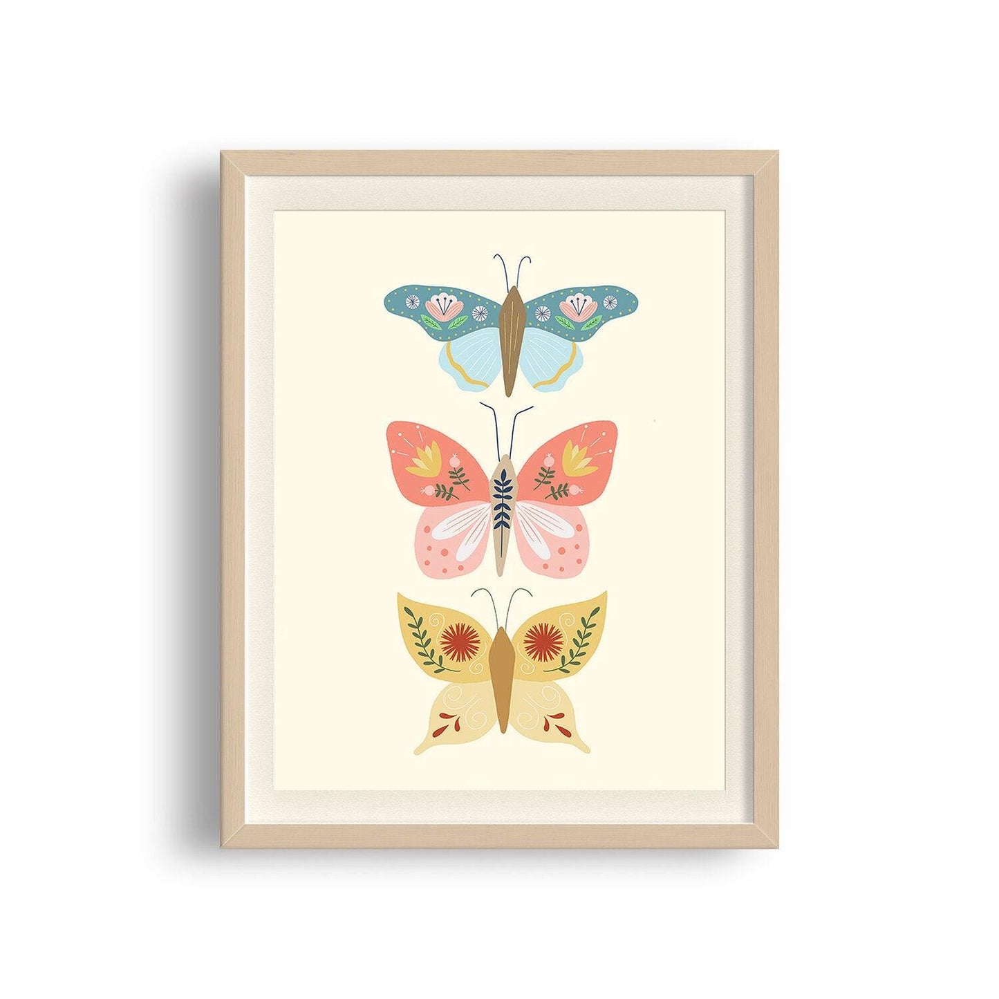 Folk Art Butterfly Art Print - StephKayDesigns