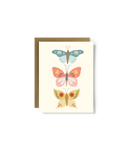Folk Butterfly Greeting Card - StephKayDesigns