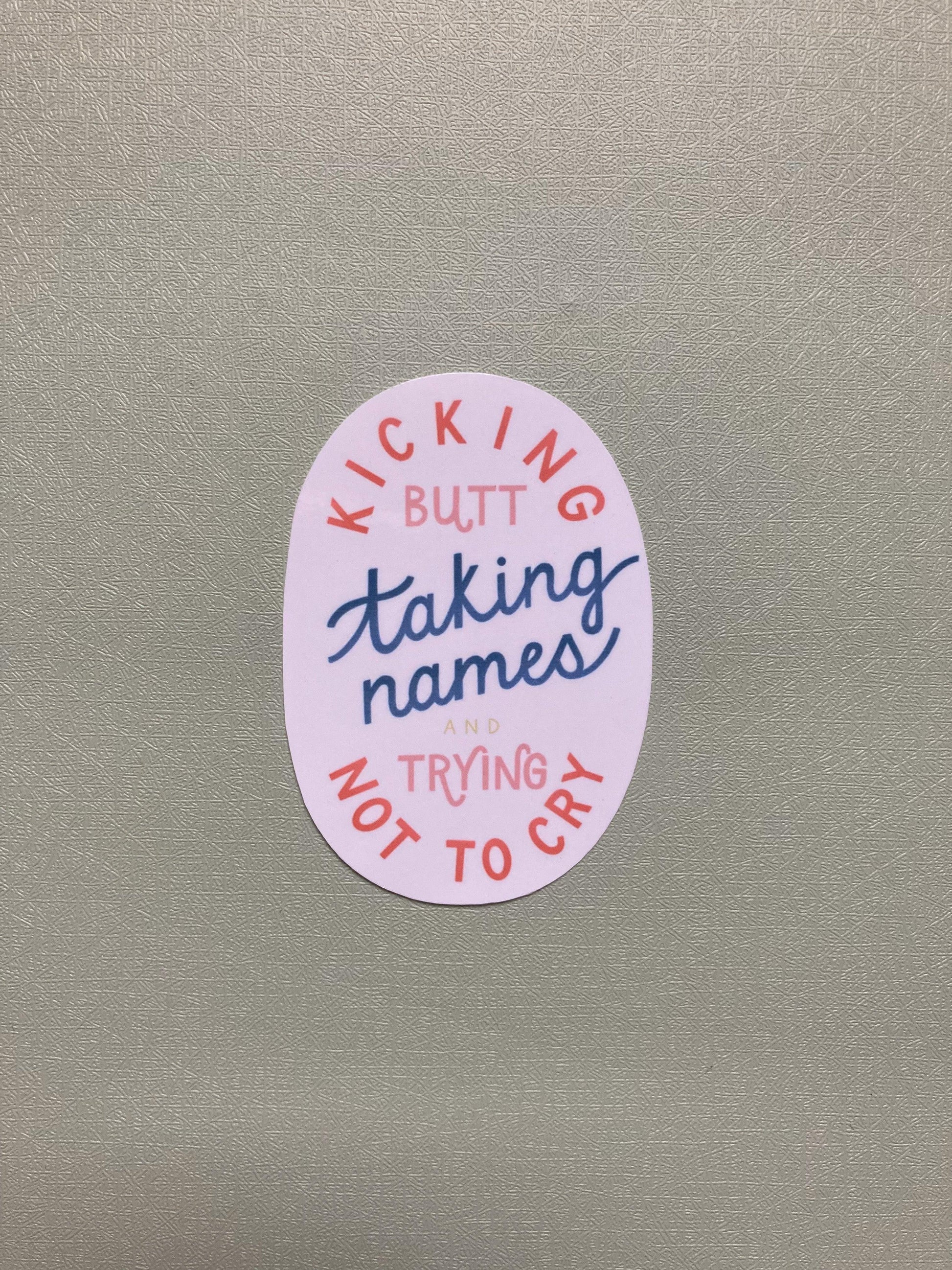 Trying Not to Cry Funny Sticker - StephKayDesigns