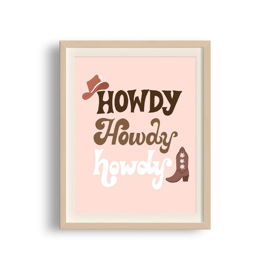 Howdy Western Art Print - StephKayDesigns