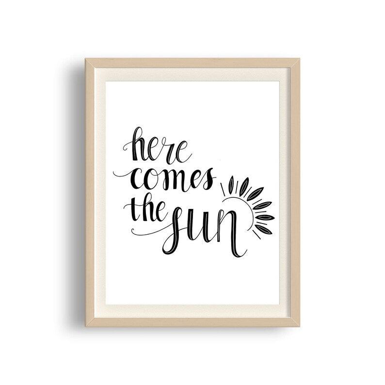 Here Comes the Sun Beatles Art Print - StephKayDesigns
