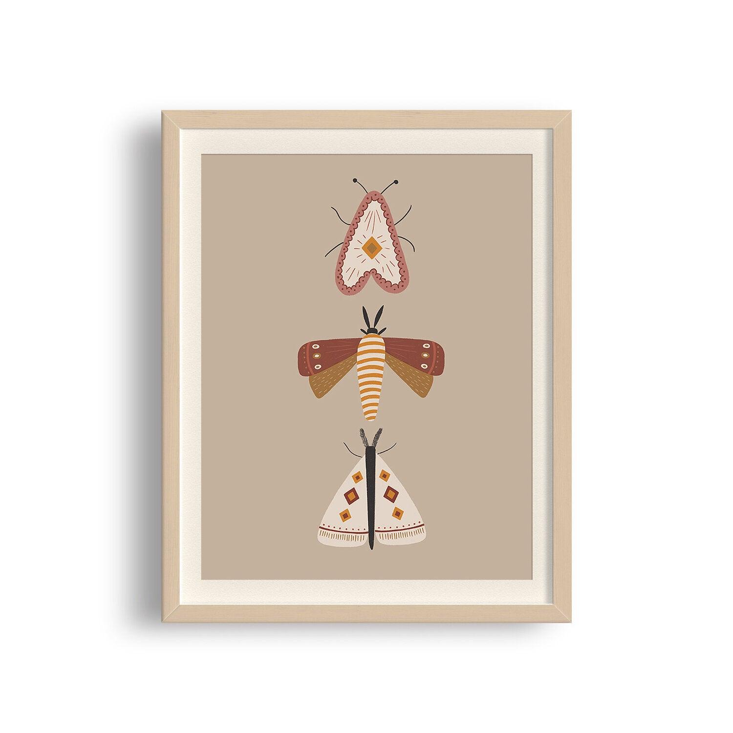 Illustrated Moths Art Print - StephKayDesigns