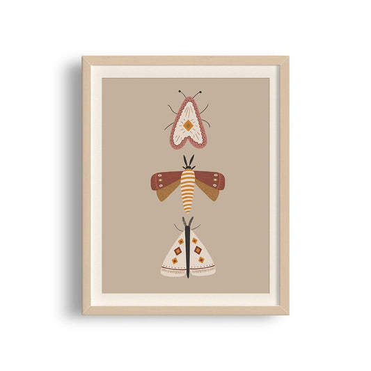 Illustrated Moths Art Print - StephKayDesigns